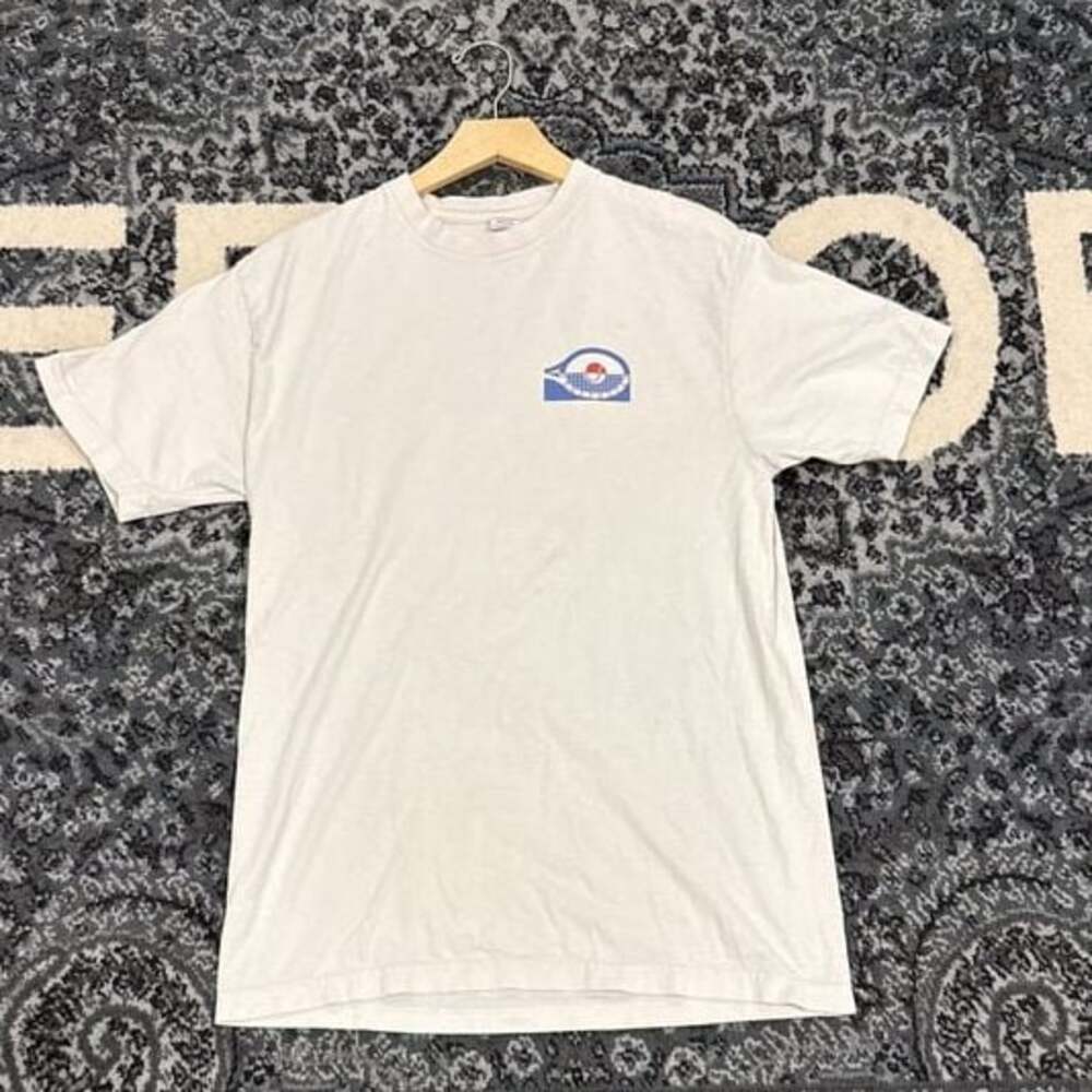 Undefeated White Cotton T-Shirt with Large Red Undefeated Logo